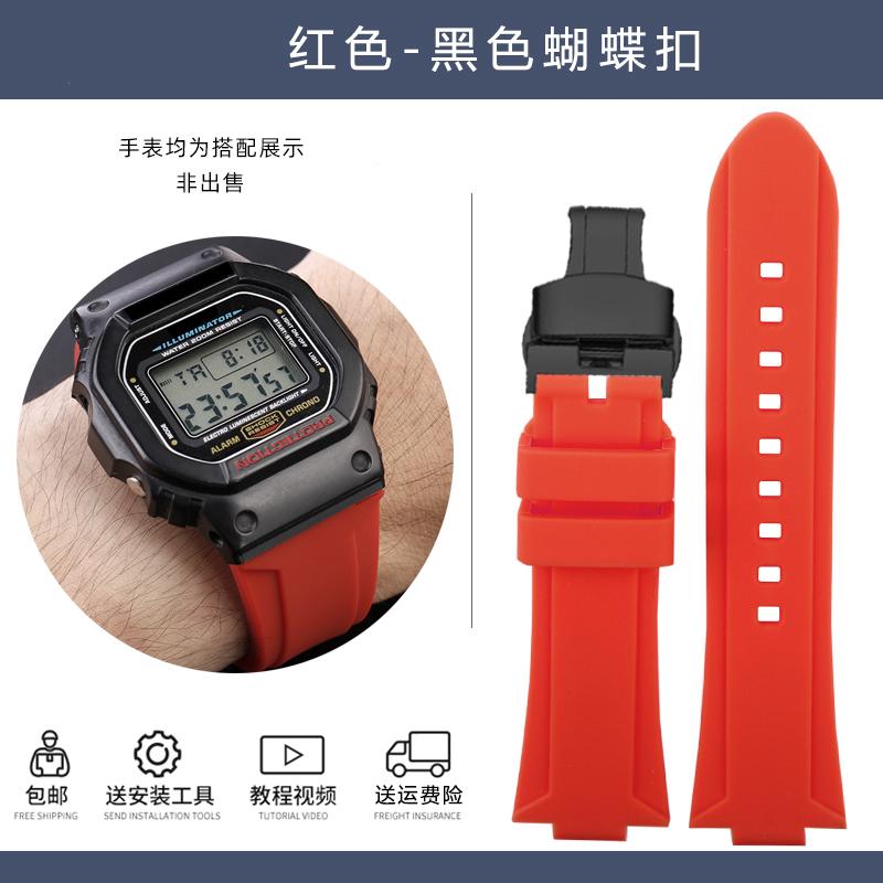 For G-SHOCK Casio GW6900 DW5600 GW-B5600 GM-5600 waterproof Raised silicone strap DW-5600 soft men's bracelet 24-16mm Convex