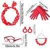 PESENAR  50s Retro Housewife Costume Accessory Set with Red Polka Dot Headband, Gloves, Earrings and Glasses