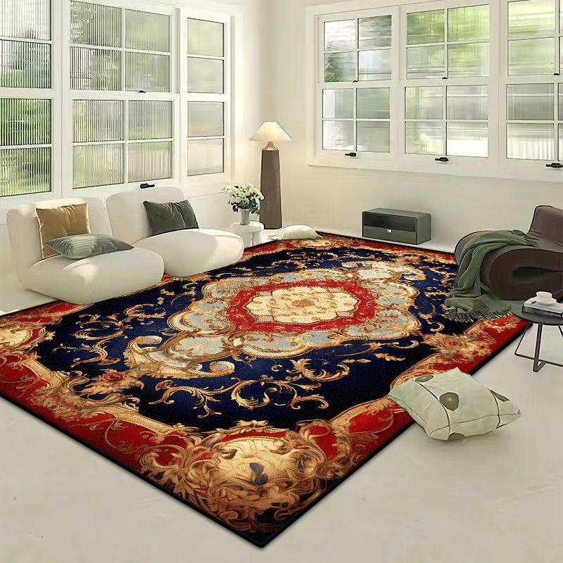European Style Home Decoration Luxury Living Room Rug Big Size Antiskid Lounge Area Rug Soft Easy Cleaning European Tatami Mat