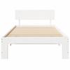 White Bed Frame with Headboard 75 x 190 cm Solid Pine Wood