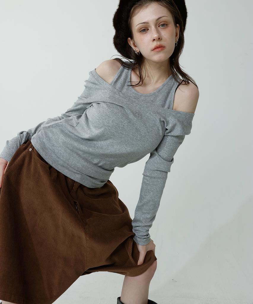 Reventina Corduroy A-Line Pants_Brown