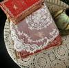 Retro French Style Lace Placemats Fashionable Embroidered Cup Mat vase mat 16.5”x11.6”,White