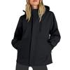 Women Solid Stripe Rain Jacket Outdoor Plus Waterproof Hooded Raincoat Windproof