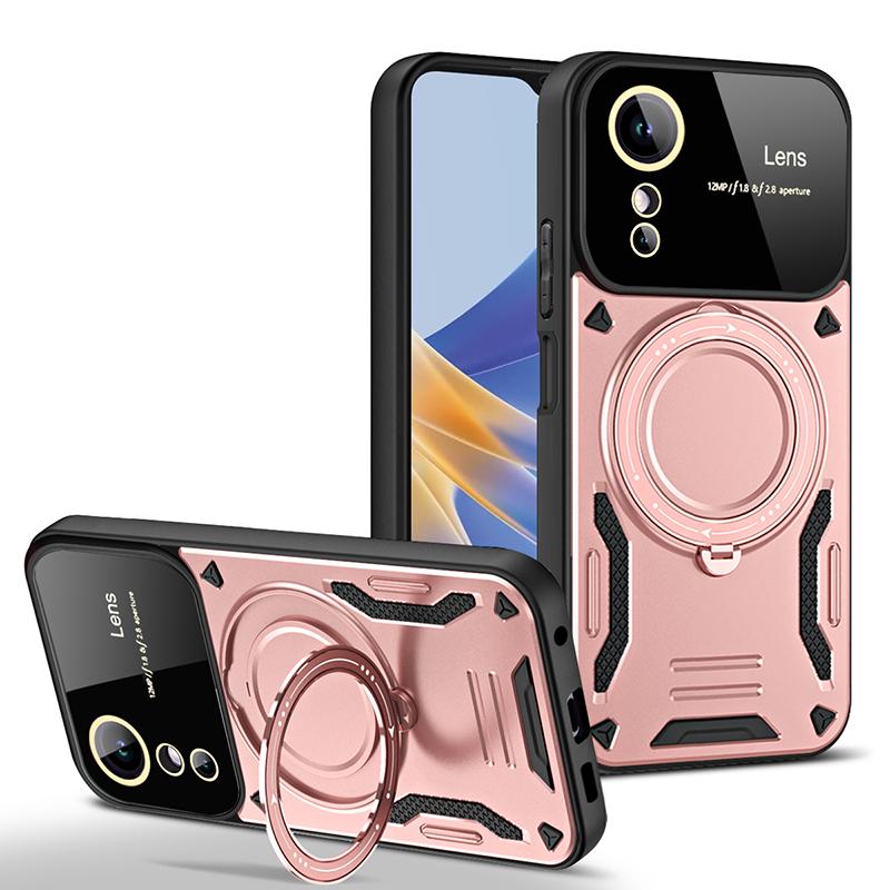 Armor Matte Case For OPPO A54 A57 A58 A77 A77S A78 A79 A98 Cover Ring Magnetic Stand Holder Shockproof Shell Coque Fundas A58 5G