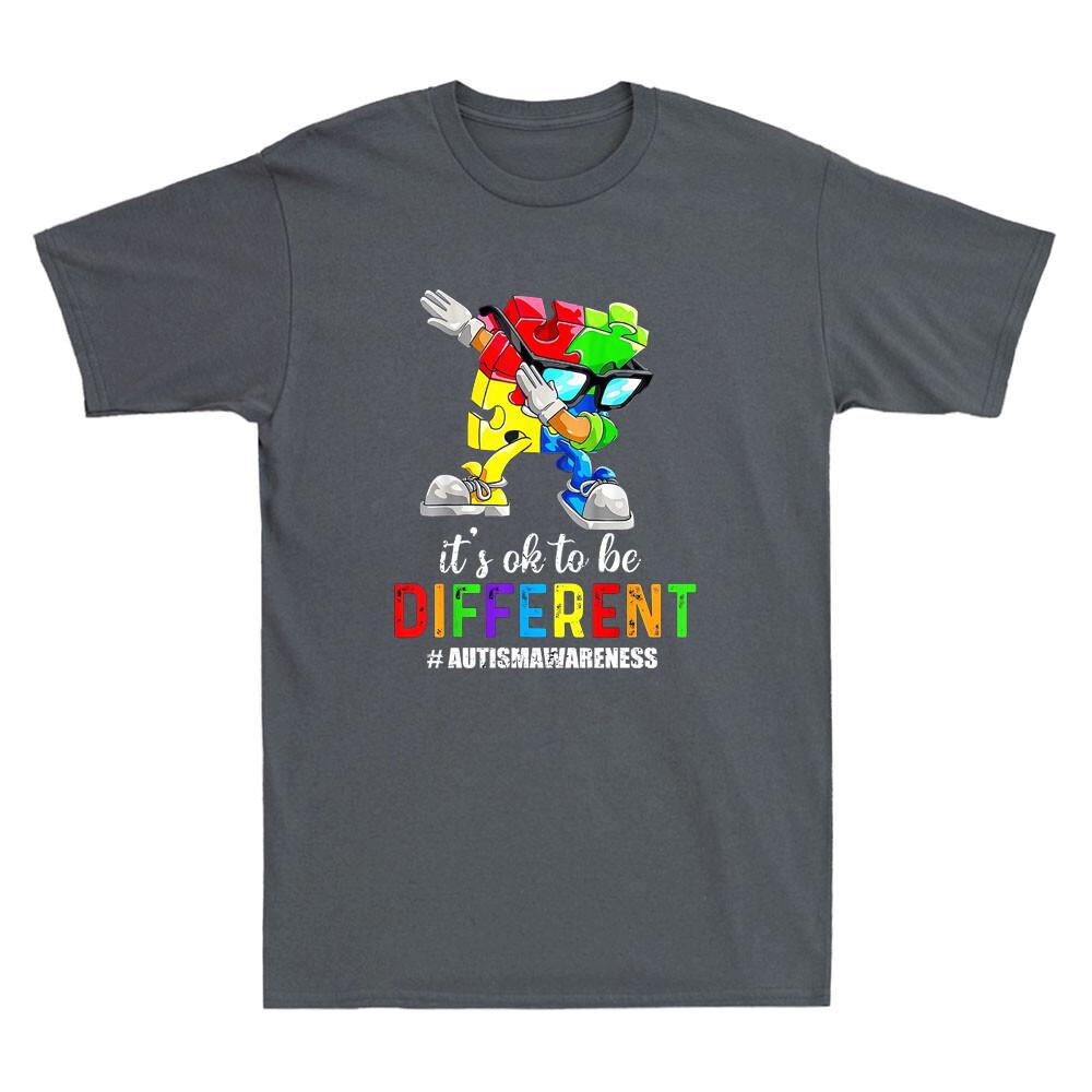 Autism Awareness Acceptance Kid Boy Its Ok To Be Different Vintage Men T-shirt XL