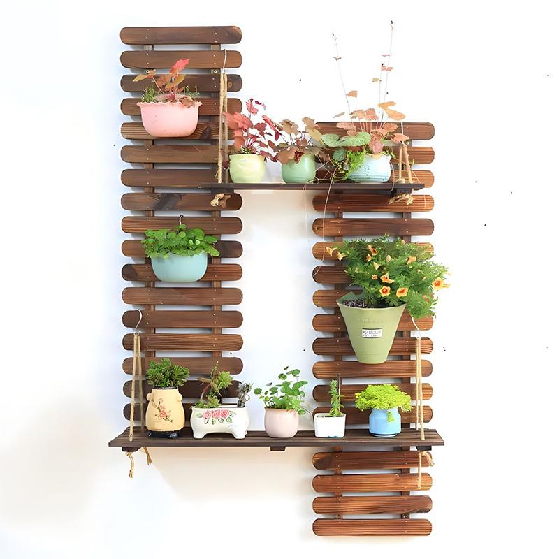 1/2/3pcs Solid Wood Flower Frame For Indoor Outdoor Plants Large Planters Rack Bohemian 30x30cm