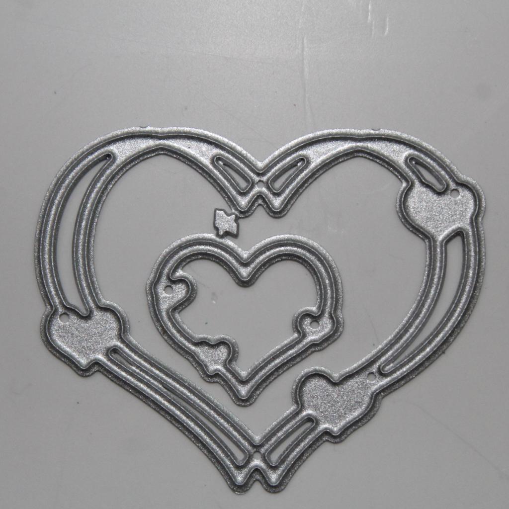 Cheap 2pc DIY Love Heart Shaped Metal Cutting Dies for DIY Scrapbooking ...