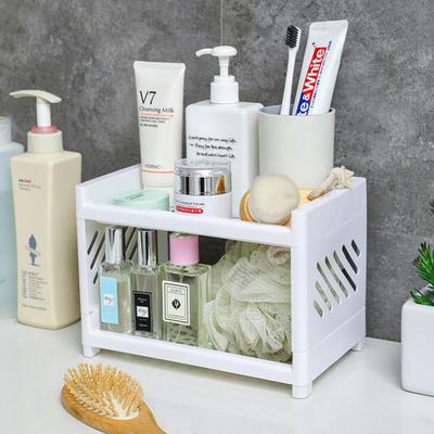 Small Shelf Small Thickened Bathroom Washing Station Wholesale Kitchen Double Storage Shelf Plastic Cosmetic Organizer Rack