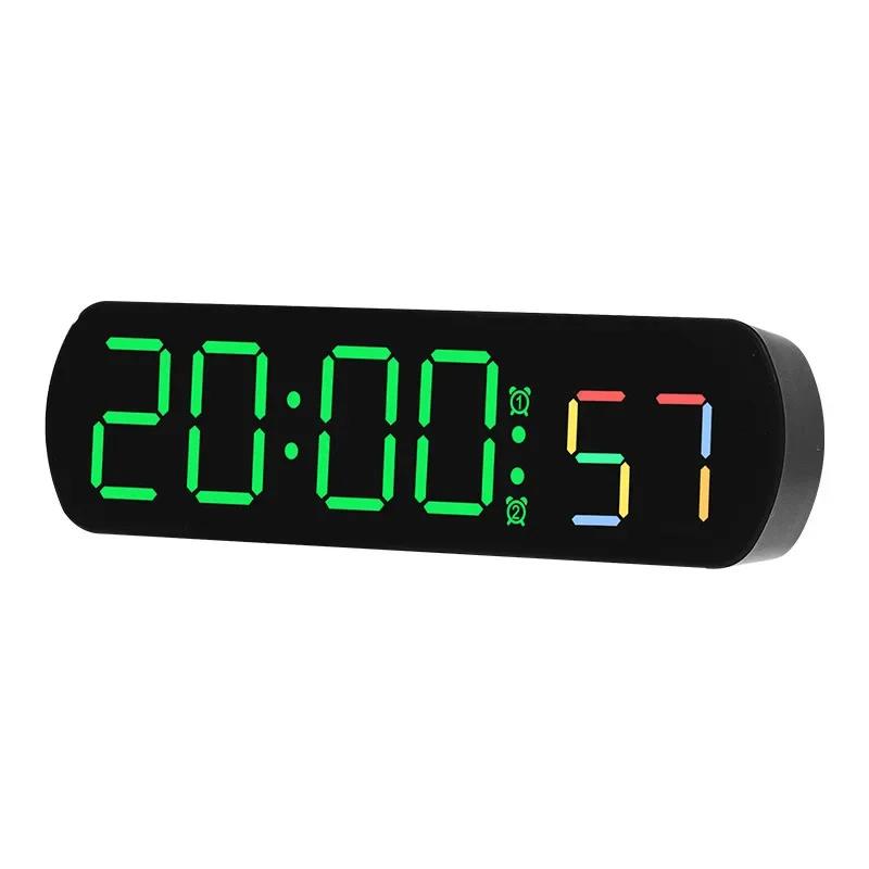 Multifunctional Large Digital Alarm Clock with Mirror Display Loud Alarm Tabletop Design and Jump Seconds Function for Bedrooms