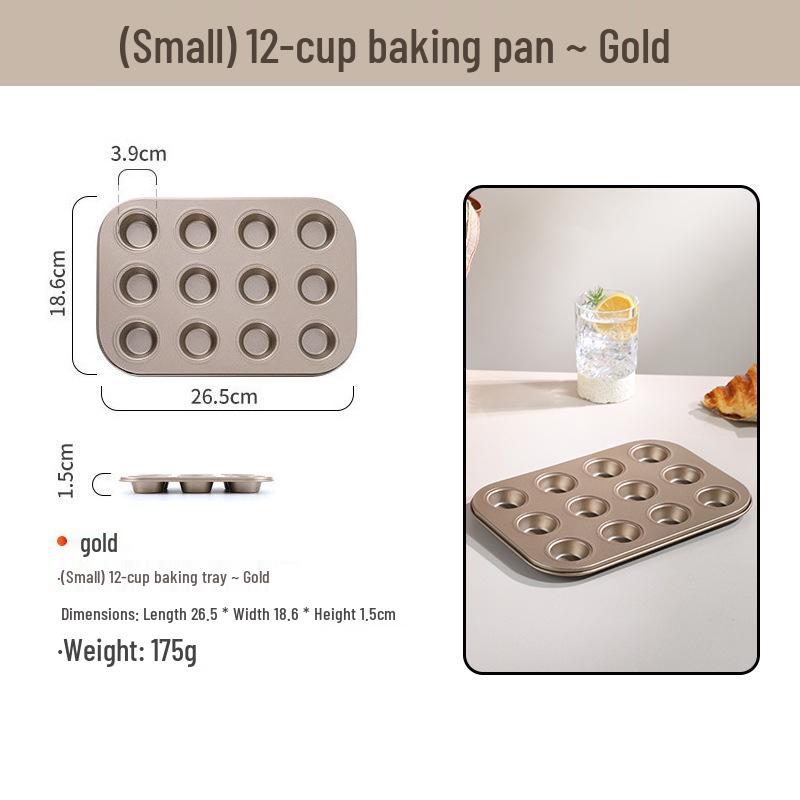 Non-stick Carbon Steel Muffin & Cake Mold (4/6/9/12 Cups)