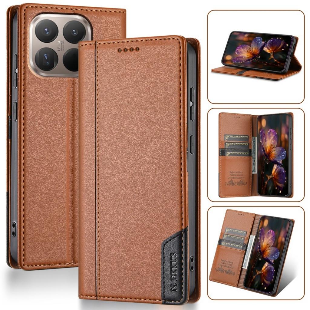 Premium Business Leather Wallet Card Solt Magnetic Filp Case for Redmi Note 15 Pro Plus 14pro 13 14 15 C Poco C75 Phone Kickstand Shockproof Cover