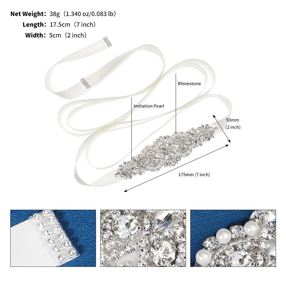 

Пояс ручной работы из бисера и стразов - Винтажный жемчужный пояс для свадебных платьев