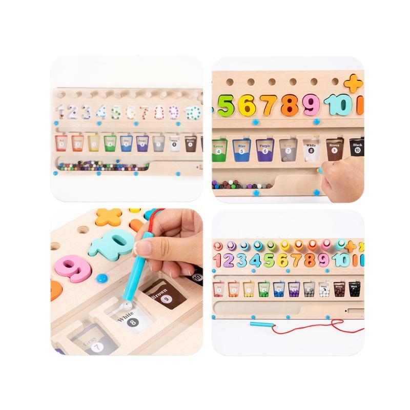 Cpc Ce Children'S Wooden Color Classification Magnetic Counting Bead Shifting Magnetic Pen Drifting Early Education Toys
