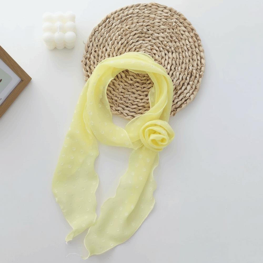 

Detachable Design Long Scarf Rose Decor Neck Scarf New Style Neckerchief Summer Season