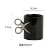 Electroplated Ceramic Coffee Cup Scissor Handle Modeling Ceramic Mug Afternoon Camellia Flower Tea Cup Home Breakfast Milk Mug