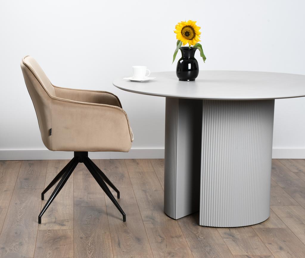 MARKO swivel chair upholstered in ecru fabric