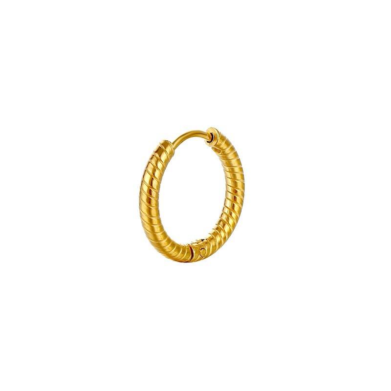 Simple Design Twist Wave Round Earrings Stainless Steel Classic Punk Circle Stud Ear Jewelry Party Gifts For Women Men