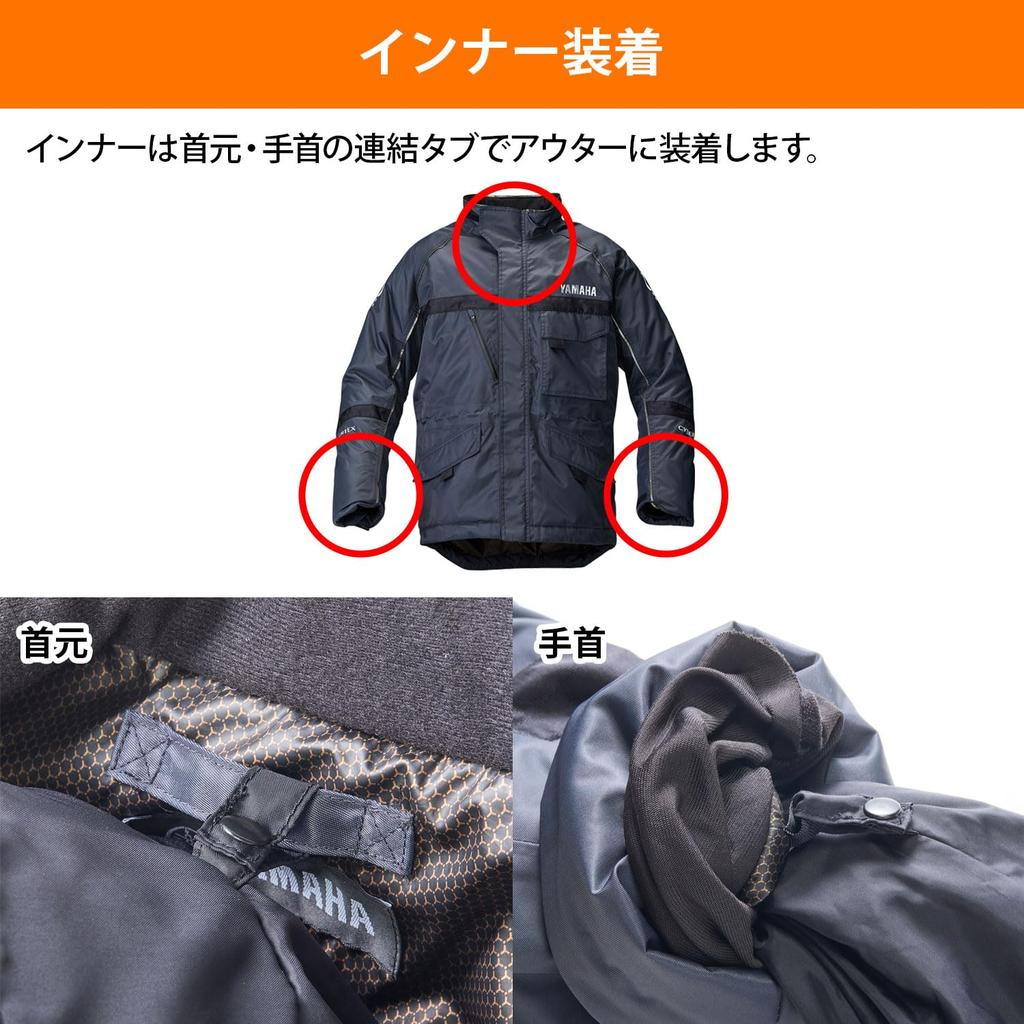 Yamaha Motor RY2003 Winter Long Size Riding Jacket, Gray, 3L, Fall/Winter Jacket, 90792-AE773