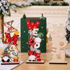 1PC Wood Adorn Decorations Dwarf Elderly English Ornaments Prints Festival Christmas Gift Desktop