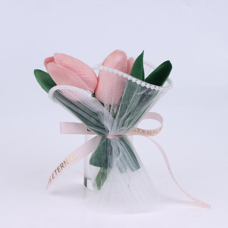 For Desk Decor Weddings Special Moments Adorable Mini Floral Arrangement Mini Tulip Bouquet Simulated Flower Perfect