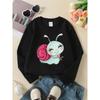 Girls' Crewneck Sweatshirt - Cute Snail with Pink Shell And Bow Machine Washable, Spring And Autumn