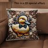 2D Cute Duck Bow-Tie Pattern Throw Pillow Covers Pattern Cushion Cover Suitable For Sofa Bedroom Car Pillow Cover
