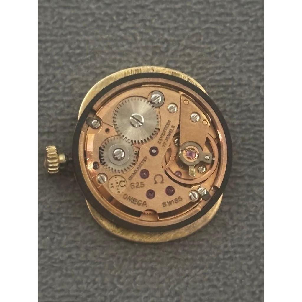 Used Operation OMEGA Omega ladies watch gold dial brown leather belt hand winding
