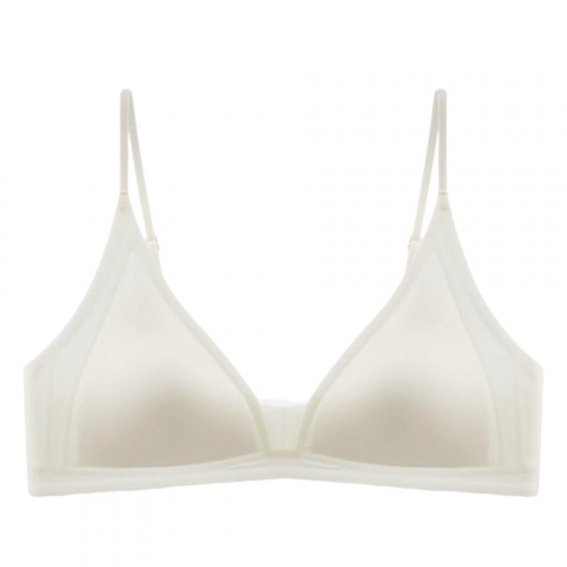 

Японский атласный бесшовный бюстгальтер с глубоким V-образным вырезом, на тонких бретелях, без косточек для женщин XL (38/85AB) шампанского