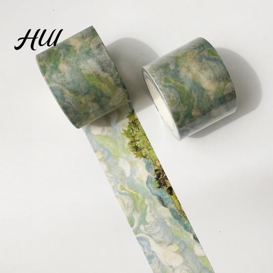 Craft Masking Tape Washi Tape, Oil Painting Decorative Artist Patterns Adhesive High Color Saturation for DIY Crafts, Junk Journal, Gift Wrapping,