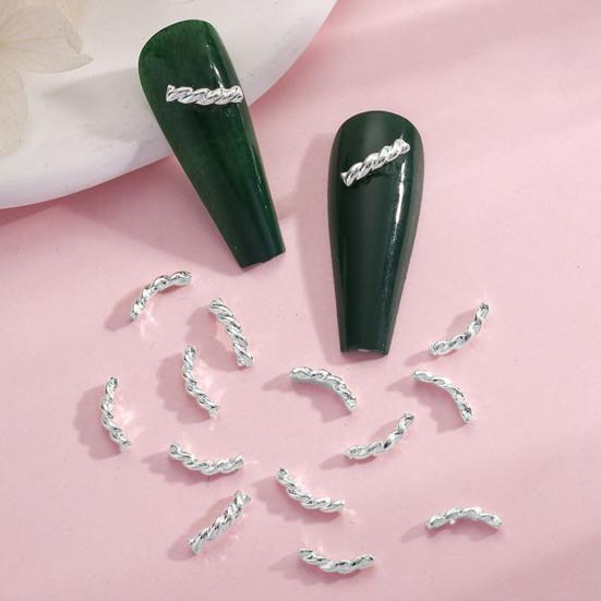 20Pcs Nail DIY Jewelry Hollow 3D Braid Art Bow Exquisite Alloy Japanese Nail Charm Decor