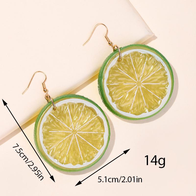New Fashion Fruit Transparent Pearl Colored Lemon Earrings Y2k Women's Creative Jewelry