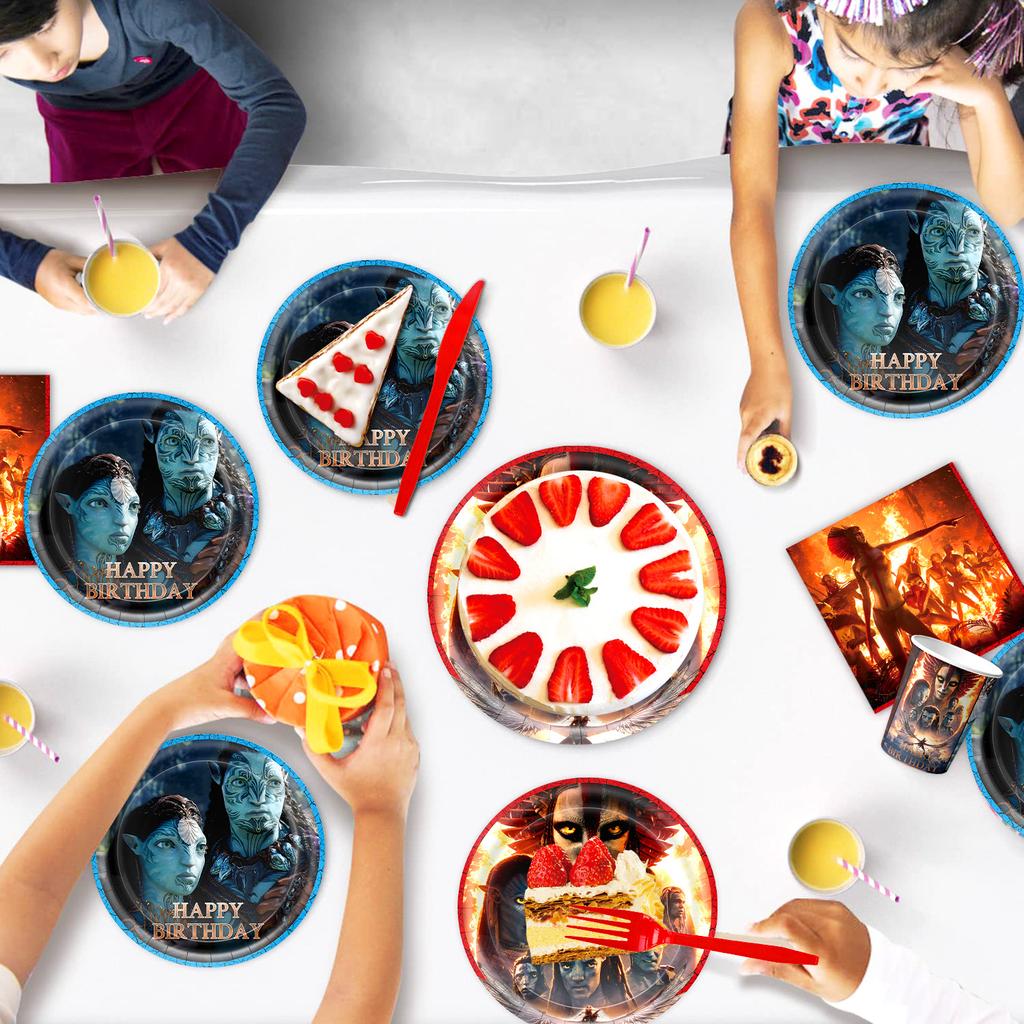 Avatar-themed Birthday Party Decorations Disposable Cups Plates Tissues Banners Balloons Tablecloths Baby Shower Supplies Round Sensory Durable