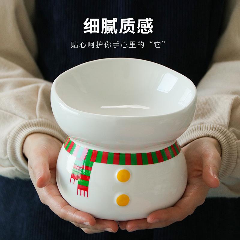 

Funny Flush Duck Pet Bowl Cat Bowl Ceramic Easy To Clean And Protect The Spine High Foot Cat Food Bowl