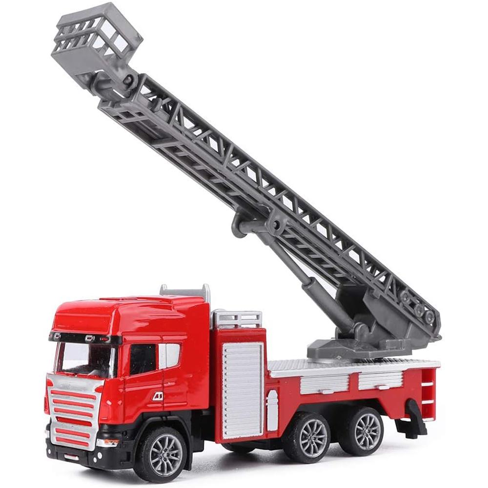 1/42 2 ks tlakově lité záchranné vozidlo Hasičské auto se stahovacím světlem pro děti s hudebním modelem