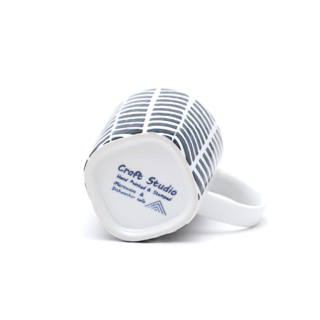 TAMAKI Craft Studio Mug, BlackWhite, Diameter 11.2cm X Depth 7.8cm X Height 8.5cm, 240ml, T-922286