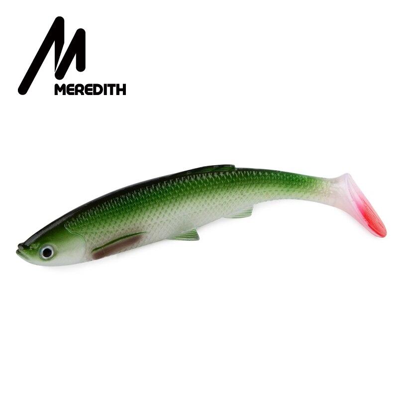 MEREDITH 4.73" Bleak Paddle Tail 14.5g 4pcs 120mm Fishing Soft Lures 3D Eyes T Tail Artificial Bait Plastic Pike Fishing Lures