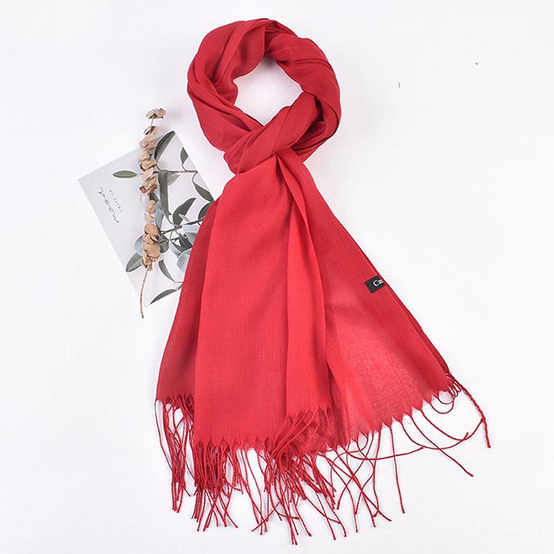 Women 70x200cm Faux Cashmere Solid Fringe Scarf Minimalist Elegant A/C Shawl Soft Breathable Autumn And Winter Warm Scarf