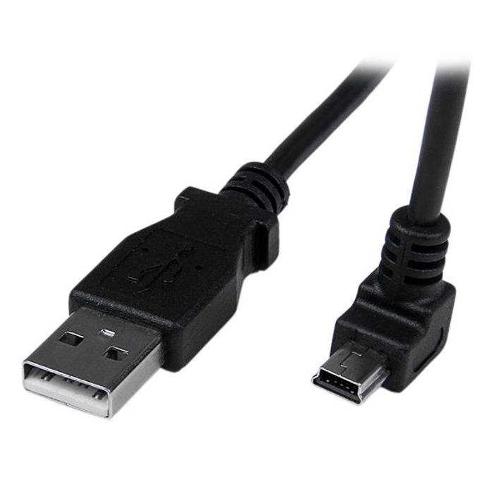 Mini-USB-A auf Mini-B Kabel 90° nach unten abgewinkelt - STARTECH - 2m - Doppelt geschirmt - 90-Grad-Stecker