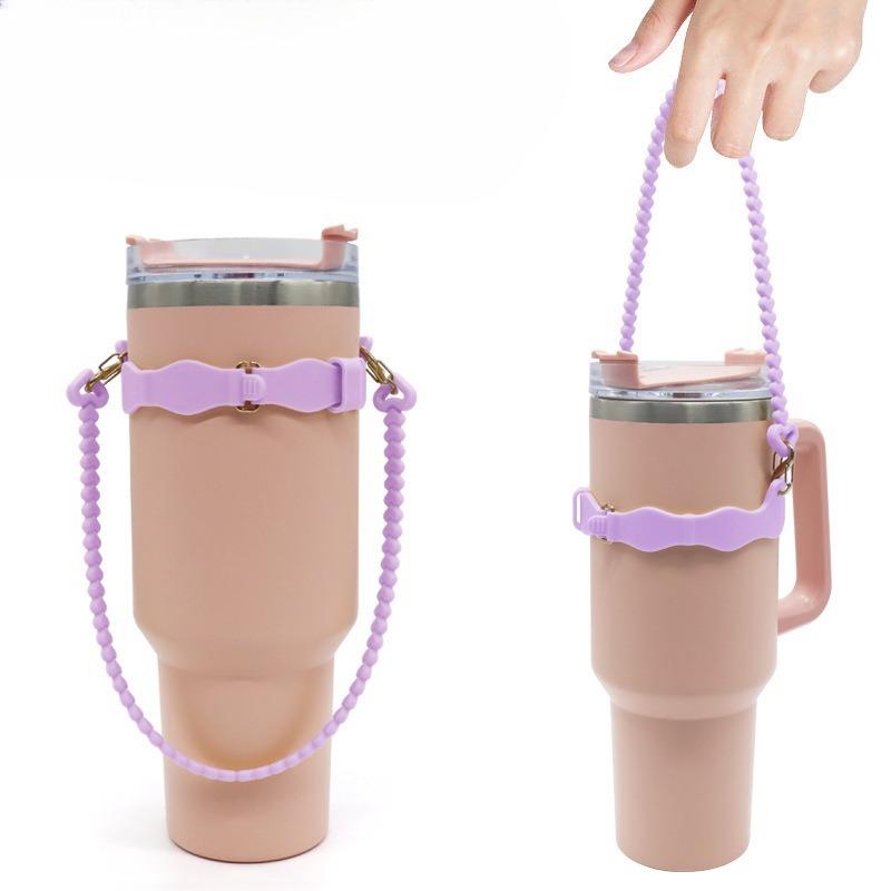 Silicone Water Cup Hanging Rope Cup Diameter 90-110mm Diameter Convenient To Carry Silicone Sling with Adjustable Hand Strap
