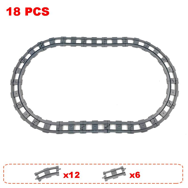 Non-Toxic Rail Transport Big Size Building Blocks Creative Track Accessories Assemble Toys For Children Bricks Compatible City Train Set