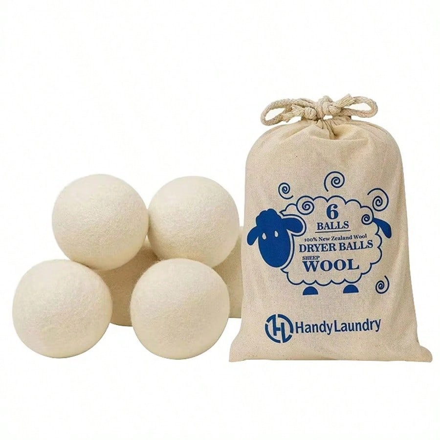 3/5/6Pcs Reusable Wool Dryer Balls Clothes Softener Laundry Fleece Dryer Ball Kit Home Clothes Dryer Washing Machine 6cm