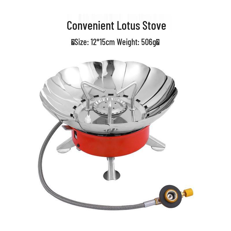 Portable Windproof Lotus Camping Stove for Outdoor and Fishing Trips