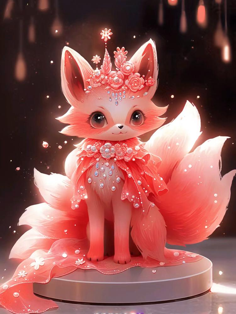 

5D алмазная картина «Девятихвостый маленький лис» полный квадратный/круглый набор для вышивки алмазами «Животное» «Пейзаж» «Home Diamond Artist» Full Round 20x30CM