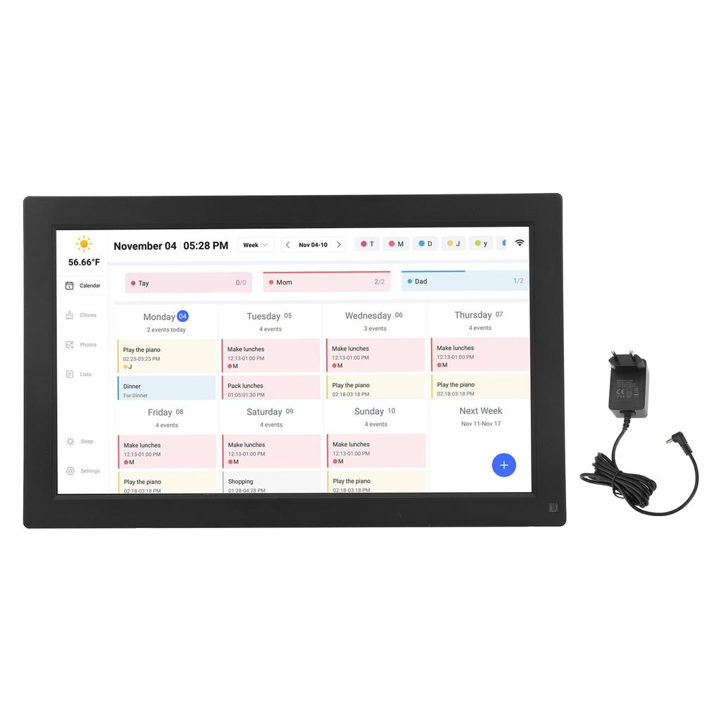 Digitaler Kalender 15,6 Zoll Interaktiver Touchscreen Desktop Wandmontage APP-Steuerung Digitaler Familienplaner Kalender mit