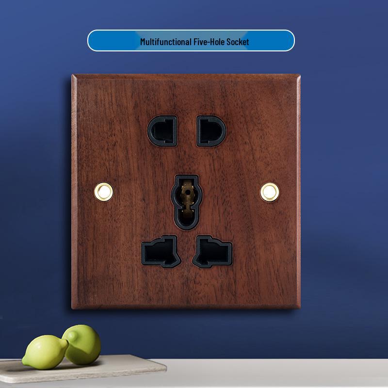 13A British Standard USB Switch Socket, Grey, Wall-Mounted, Multi-Function, One-Gang, Three-Hole Panel