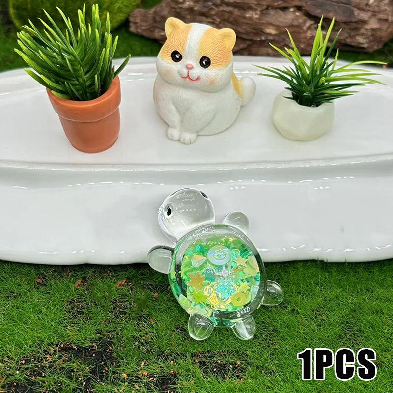 1ks Roztomilé průhledné svítící třpytky Velká želva Diy Trendy Play Doplňky Krémový gel Přívěsek taška na klíče