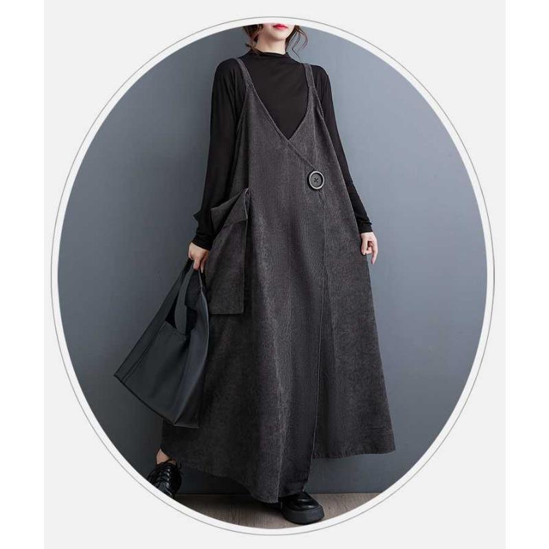 New Plus Size Design Crafted Straps Adjustable Loose Dresses