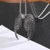 Personalized Retro Angel Wings Men's Titanium Steel Pendant Necklace