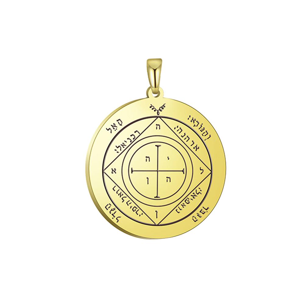 Dawapara Pentacle of Saturn Solomon Accessories Attracting Money Business Talisman Pendant for Necklace Stainless Steel Jewelry