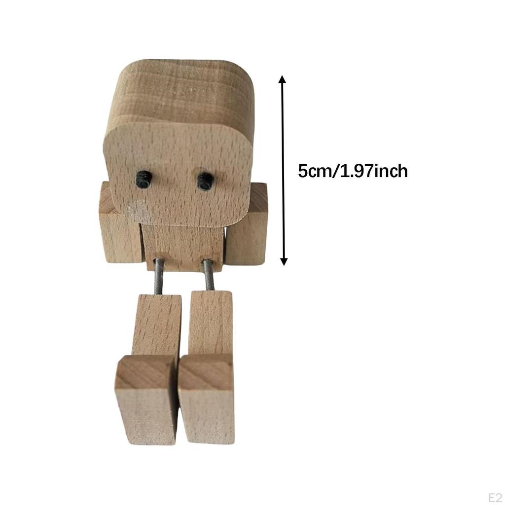 Třesoucí se nohy Dřevěná figurka muže Dekorace na palubní desku auta Kreativní kompaktní auto doplňky pro